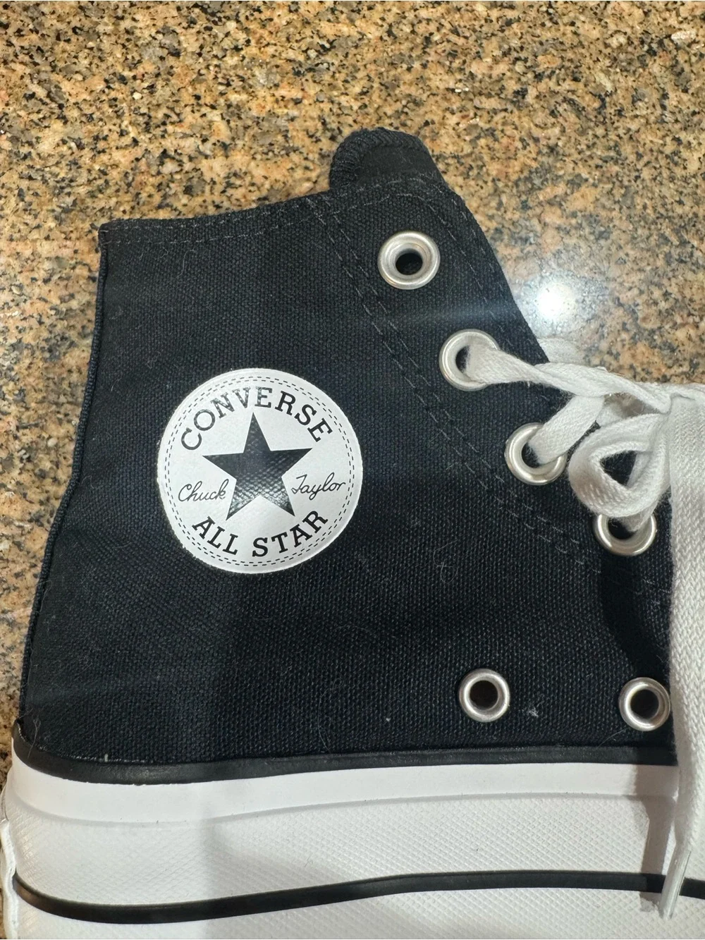 Converse Black & White Platform High Top Sneakers